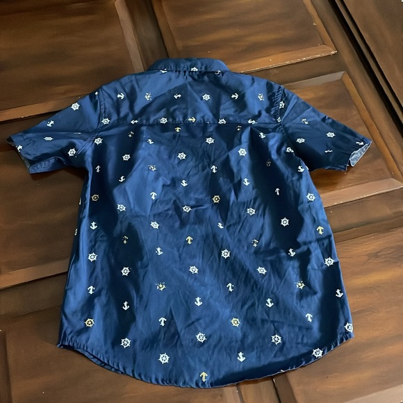 Boys size 7 original weatherproof vintage blue short sleeve button-down shirt - Picture 6 of 7